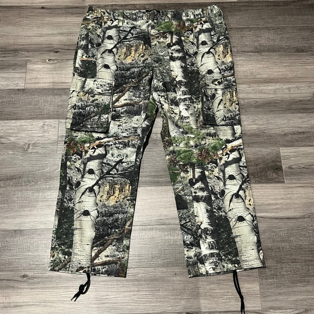Mossy Oak Mens XXL White Birch Camo Cargo Pants Hunting Hiking Outdoor 44-46